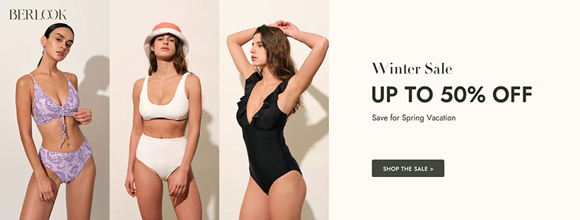 BERLOOK swimwear promotional advertisement; check current offer terms with the merchant